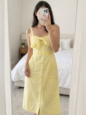 Zara Trafaluc Butter Yellow Eyelet Dress
